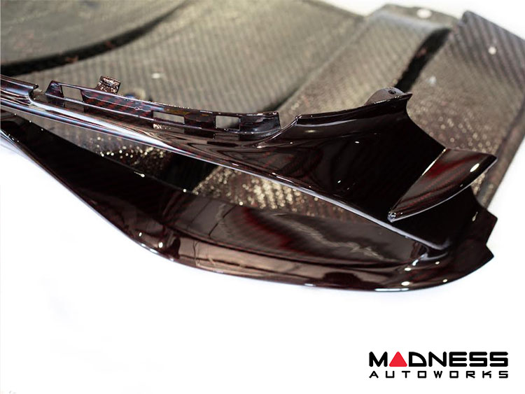 Alfa Romeo Giulia Rear Diffuser - Carbon Fiber - Quadrifoglio Model - Dark Red Candy